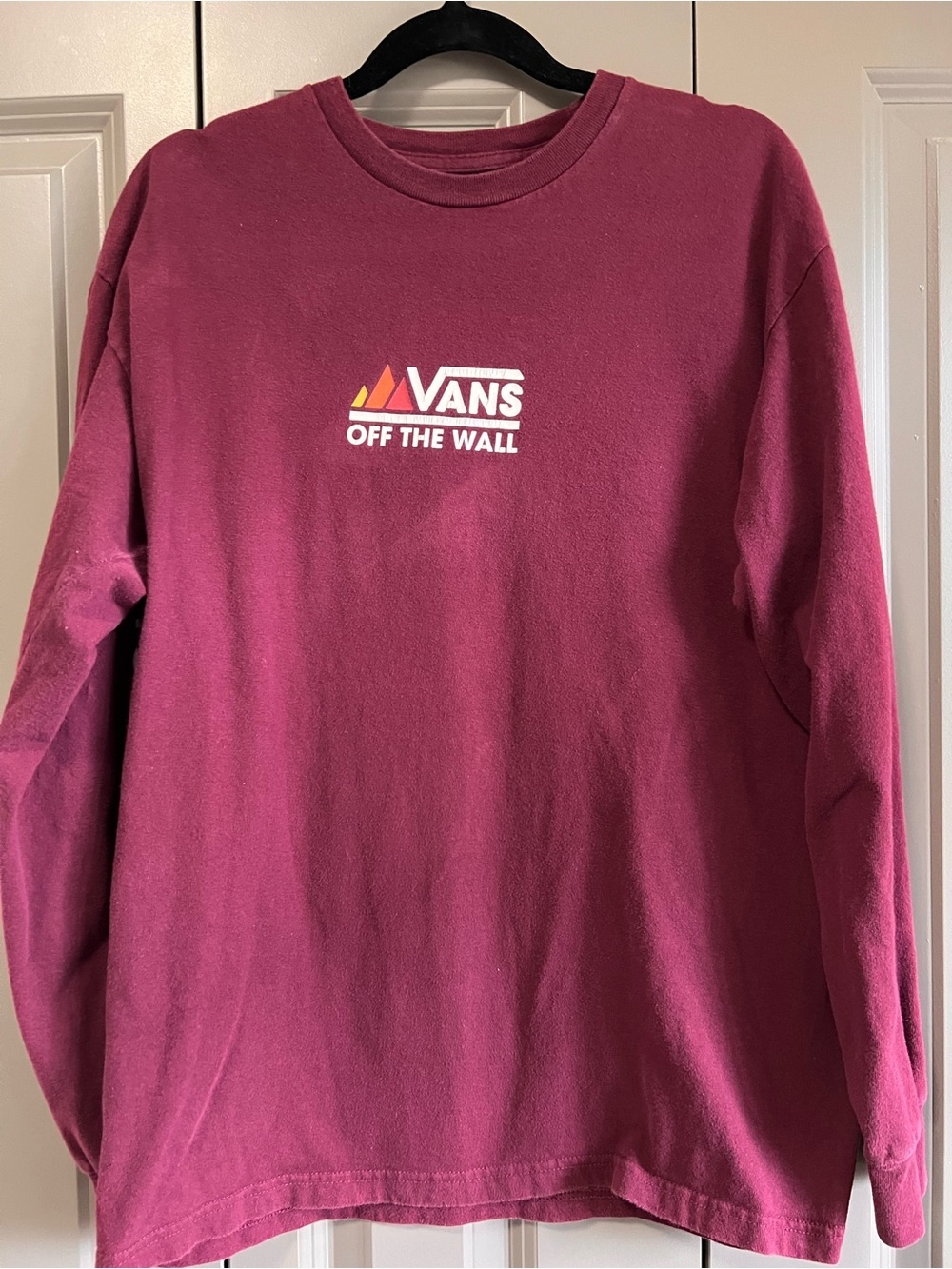 Vans Burgundy Long Sleeve Tee with White Logo